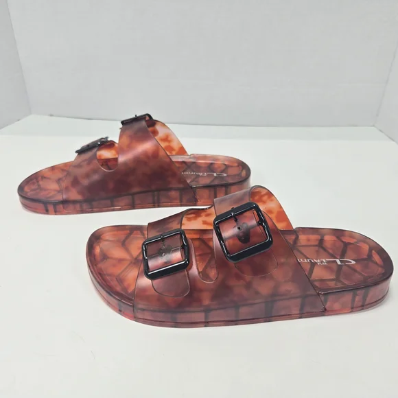 CL by Laundry Jaylen Translucent Tortoise Shell Slip-on Jelly Slide Sandals Sz 7 - Picture 3 of 14